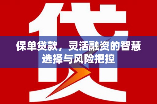 佳木斯保单贷款，灵活融资的智慧选择与风险把控