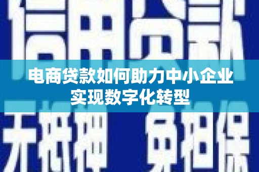佳木斯电商贷款如何助力中小企业实现数字化转型