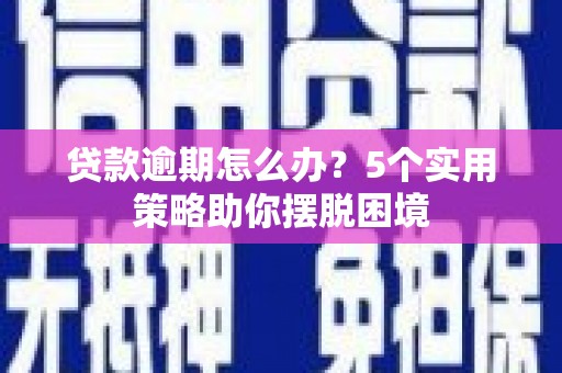 佳木斯贷款逾期怎么办？5个实用策略助你摆脱困境