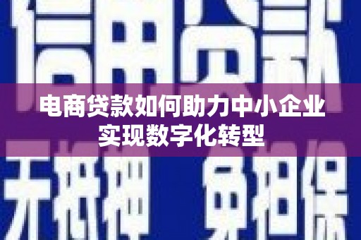 佳木斯电商贷款如何助力中小企业实现数字化转型