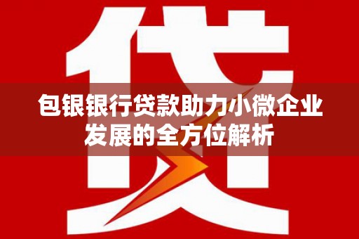 佳木斯包银银行贷款助力小微企业发展的全方位解析 佳木斯包银银行贷款助力小微企业发展的全方位解析