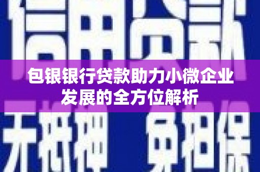 佳木斯包银银行贷款助力小微企业发展的全方位解析