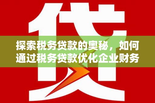 佳木斯探索税务贷款的奥秘，如何通过税务贷款优化企业财务