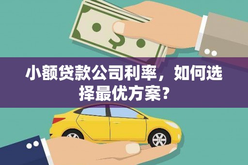 佳木斯小额贷款公司利率，如何选择最优方案？