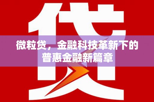 佳木斯微粒贷，金融科技革新下的普惠金融新篇章