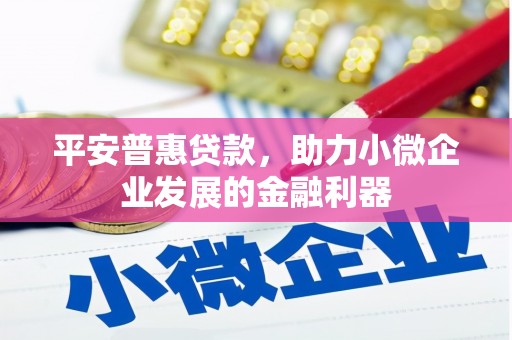 佳木斯平安普惠贷款，助力小微企业发展的金融利器