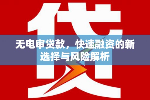 佳木斯无电审贷款，快速融资的新选择与风险解析